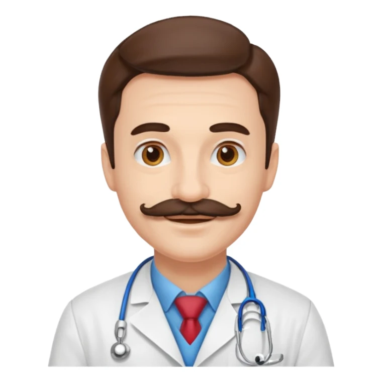 doctor with different colors mustaches sticker