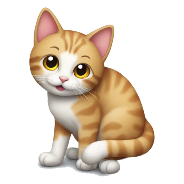 Cat: purring, playing with a ball. sticker