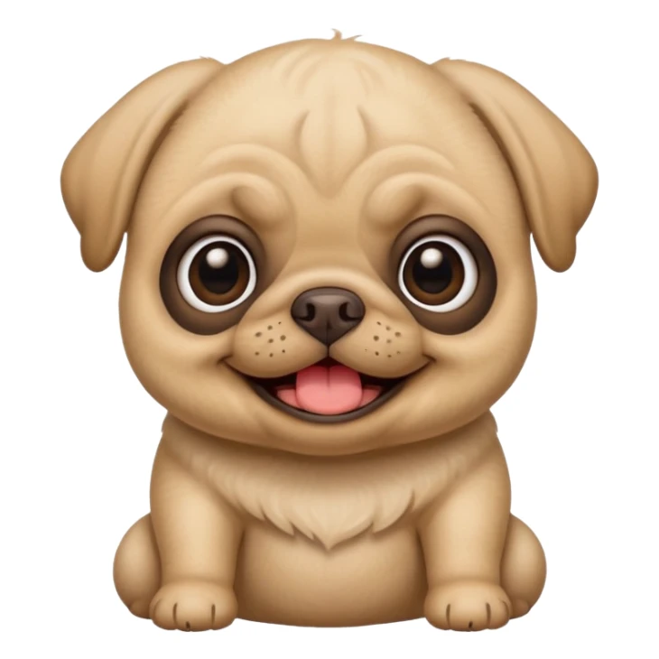 smile pug baby face sticker