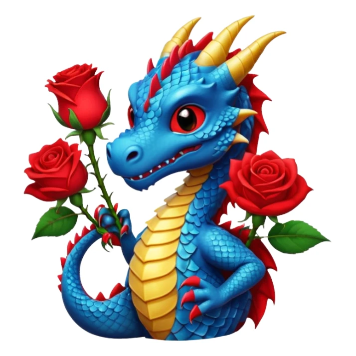 Dragon with a Rose sticker
