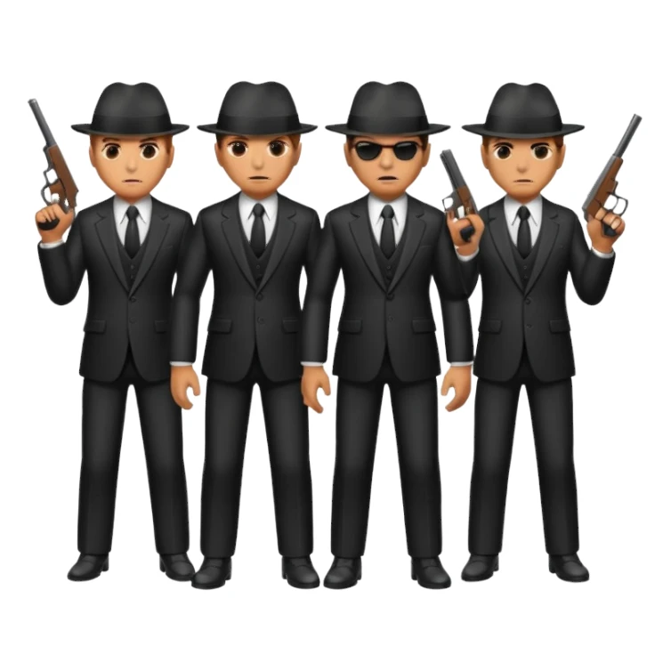 4 mafia members guns sticker