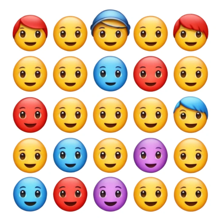 generate 100 emoji ideas for kids sticker