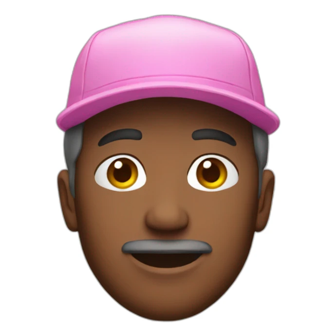 Man wearing a pink hat sticker