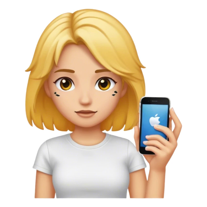 A girl with Iphon sticker