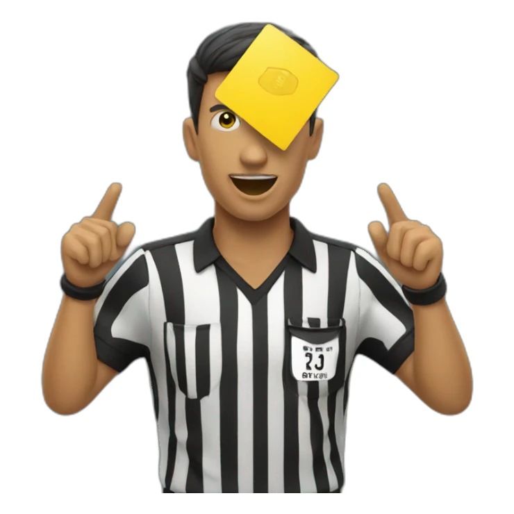 referee holding yellow card sticker