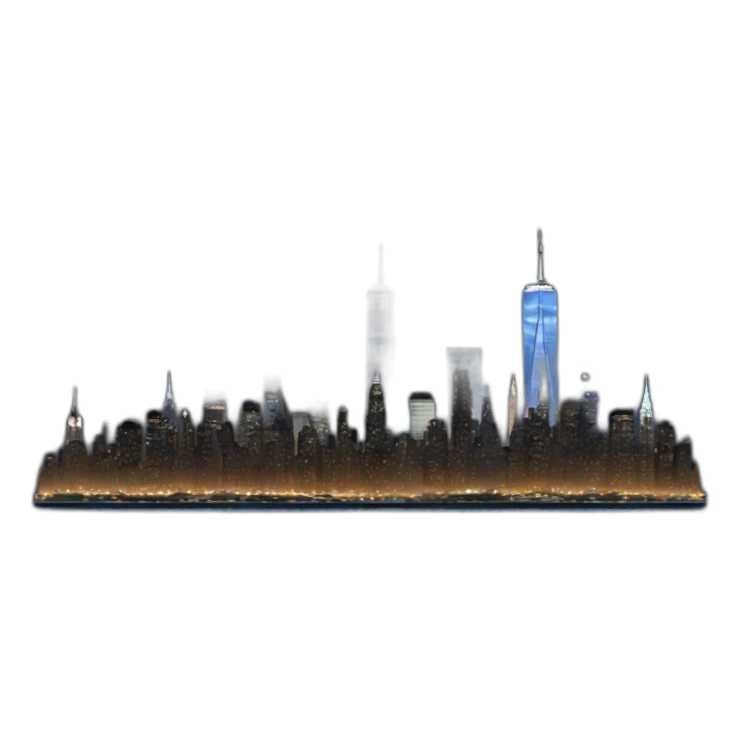 new york city skyline at night sticker