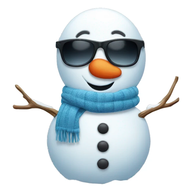 snowman with sunglasses sticker