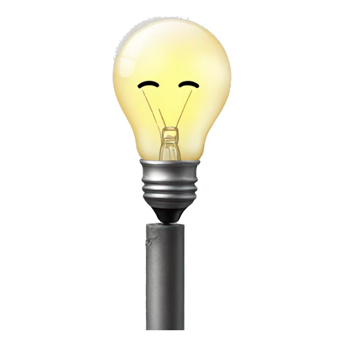 a bright light bulb on a pole sticker