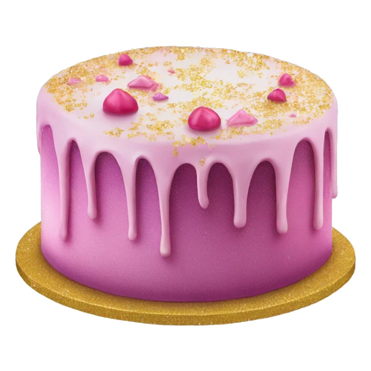 Realistic cake with glitter sticker