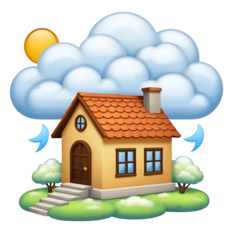 house made of clouds material  sticker