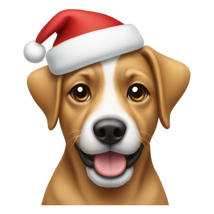 Dog with a christmas hat sticker