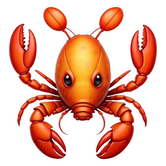 Lobster head with clown makeup sticker