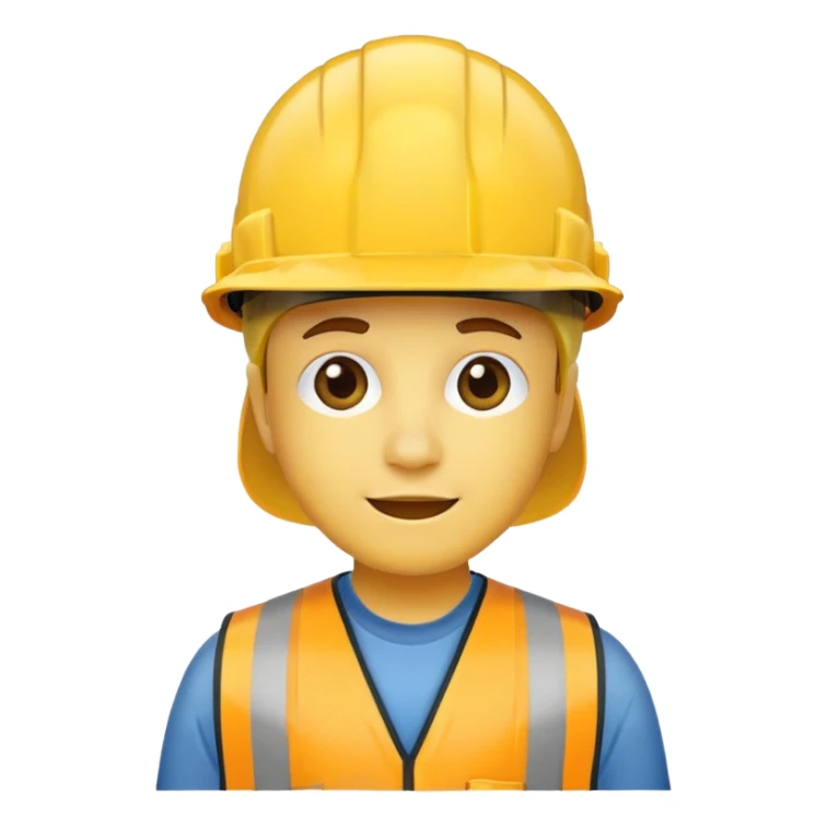 construction hat without guy, front facing transparent sticker