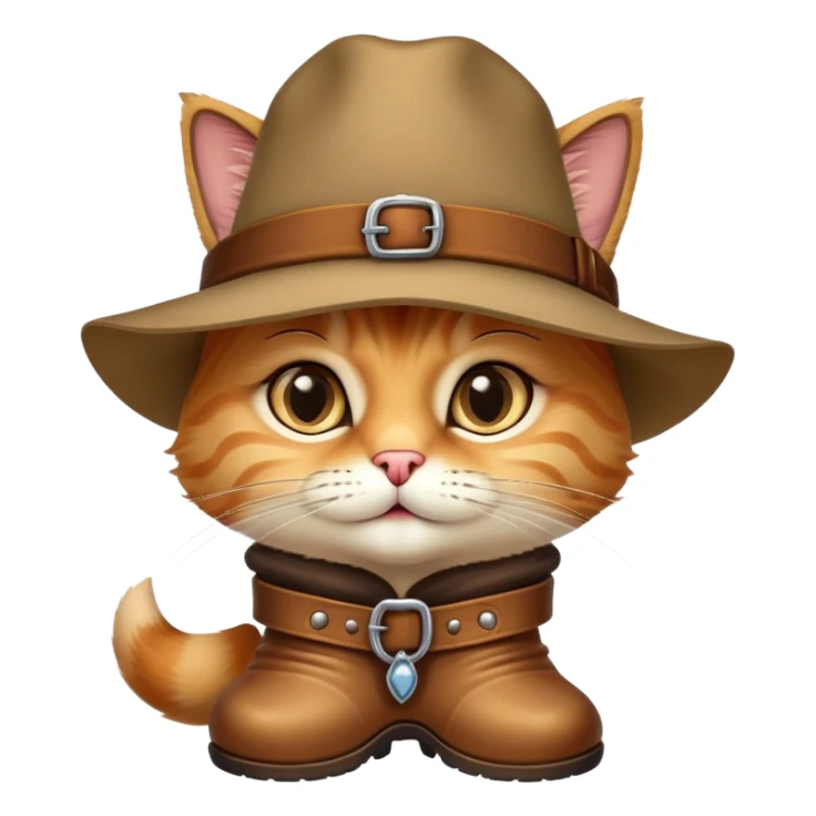 classic Puss in Boots with iconic hat, boots, confident expression sticker