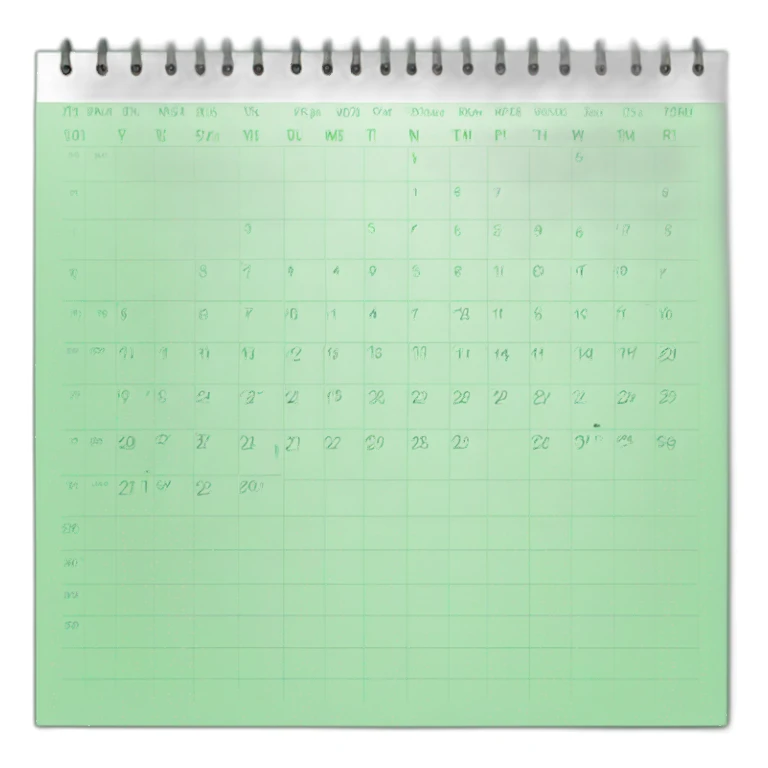 calendar in green color sticker