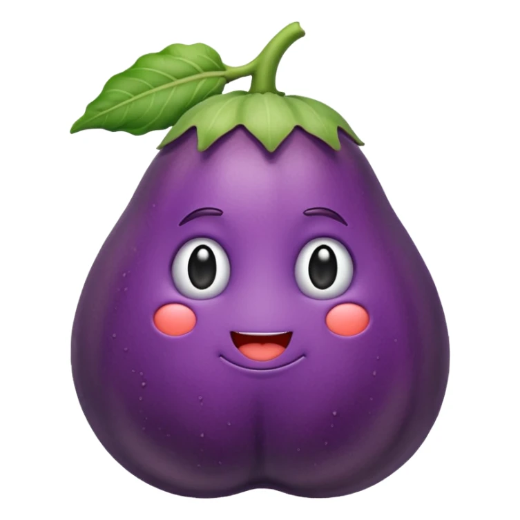 Eggplant sit in peach sticker
