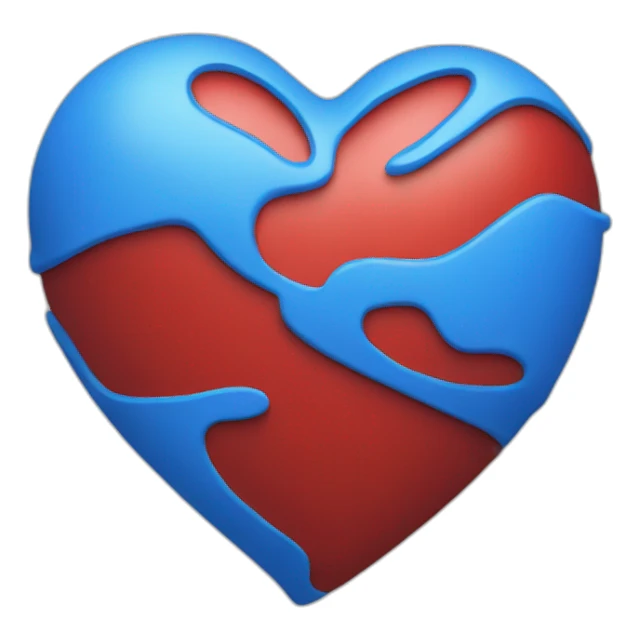 Blue-and-red-heart sticker