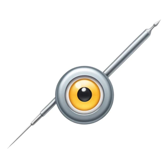 sewing needle with a visible hole (eye) sticker