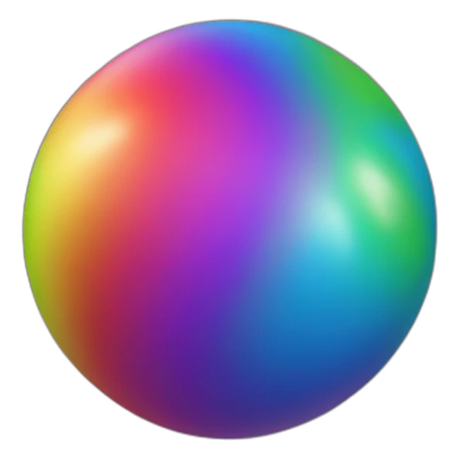 a rainbow ball sticker