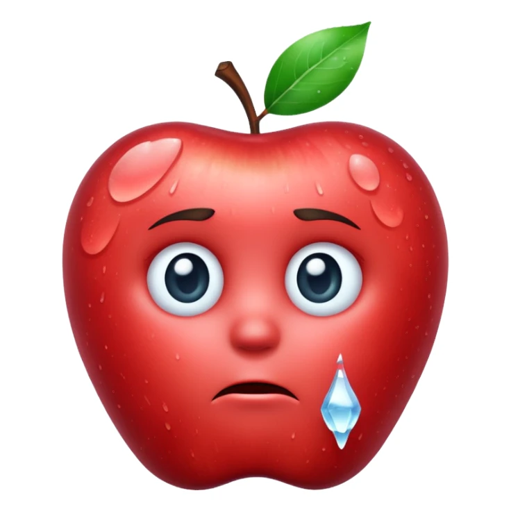 Frozen icy sad face apple emoji sticker