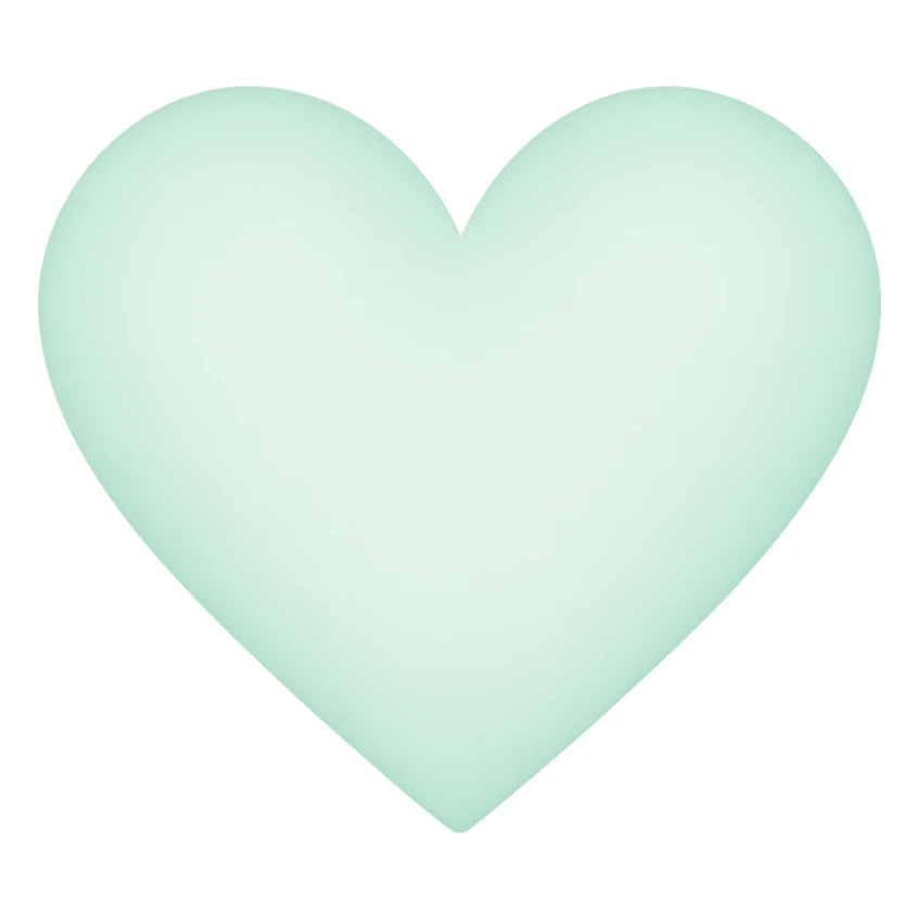 heart with a soft mint green gradient sticker