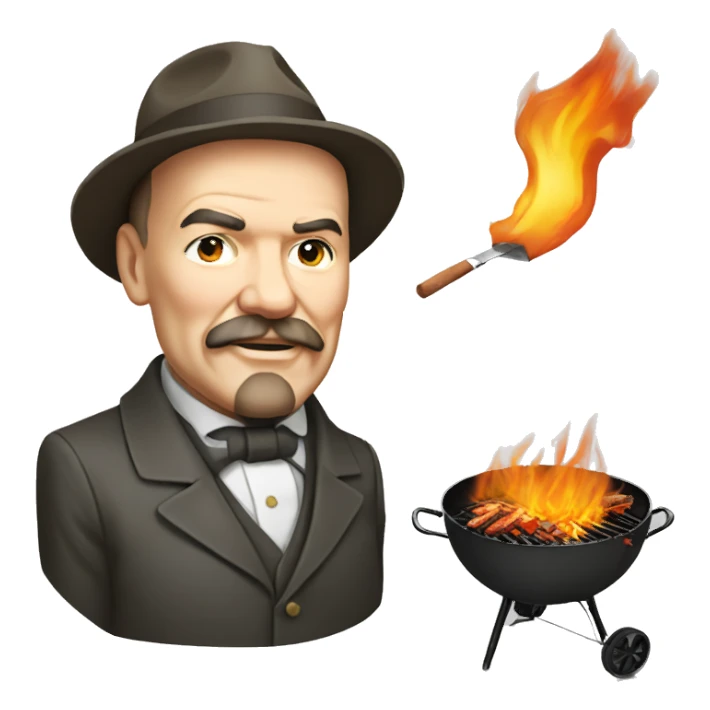 Lenin to roast a barbecue sticker