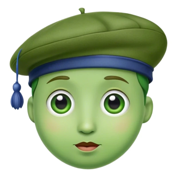 french pea with beret sticker