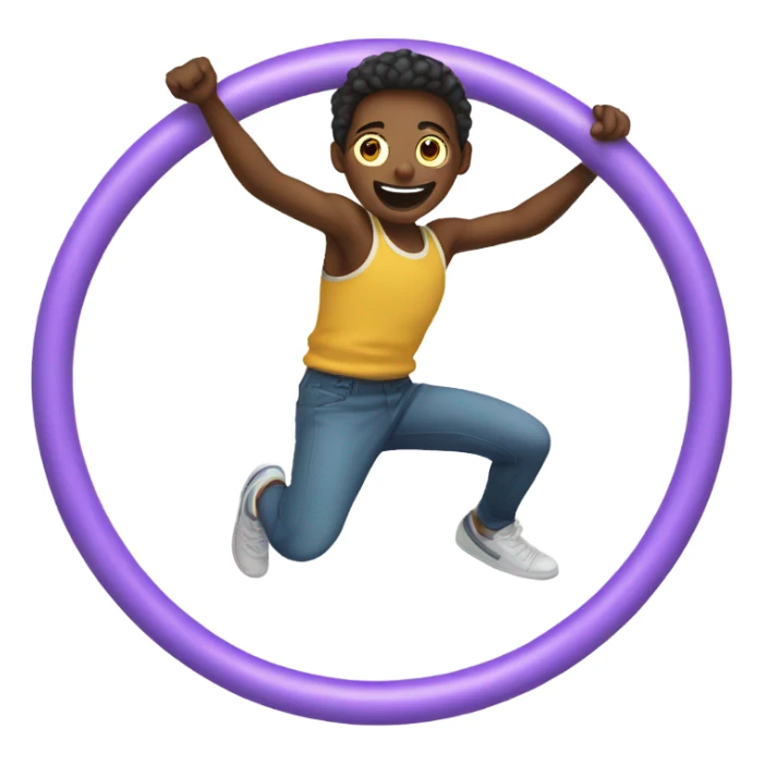 Person jumping through hoops sticker