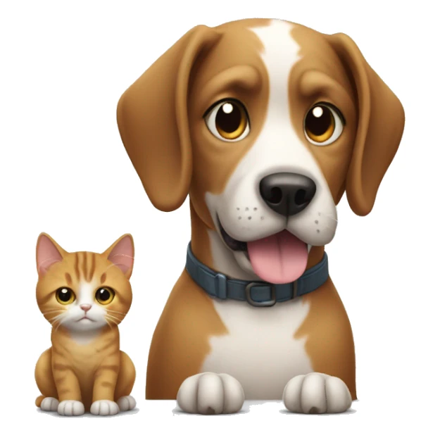 Dog with a little cat sticker