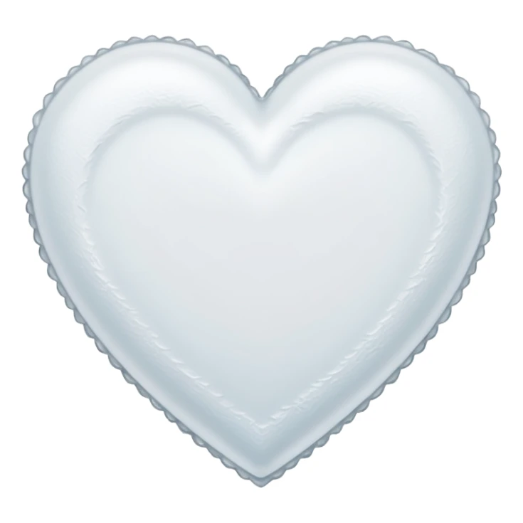 white heart with a frosted edge sticker