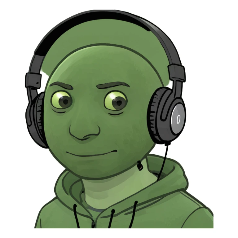 A guy with headphones sticker