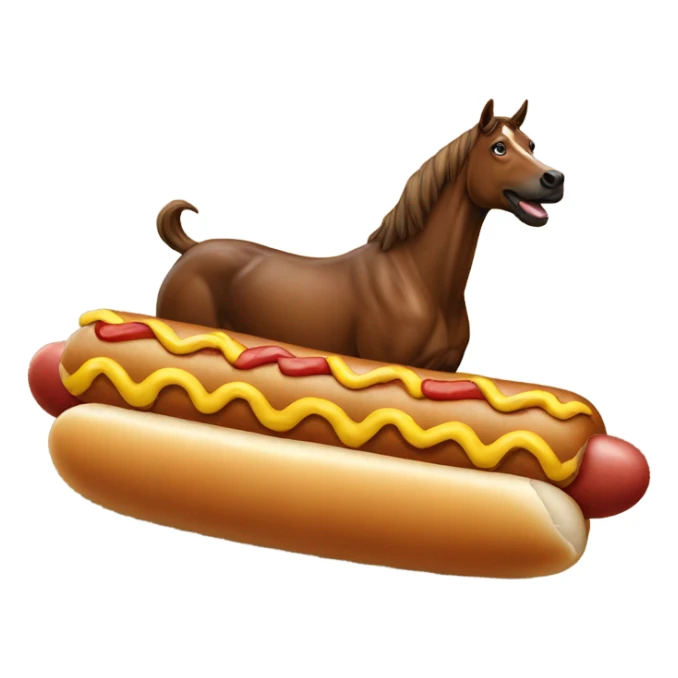 Curtis riding a hot dog sticker