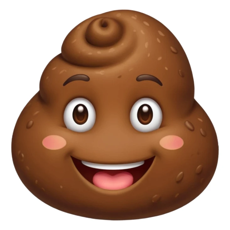 a smiling poop sticker