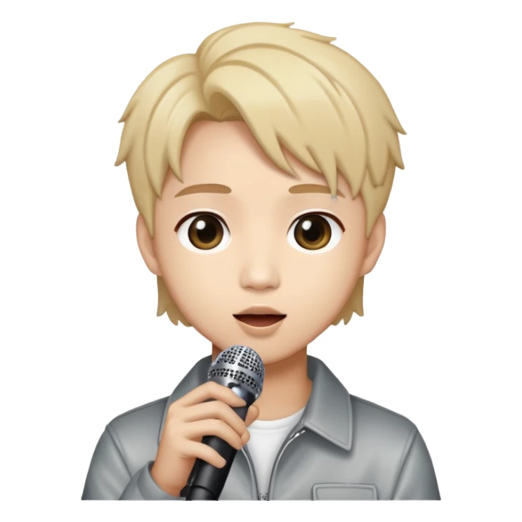 K-pop idol with microphone sticker
