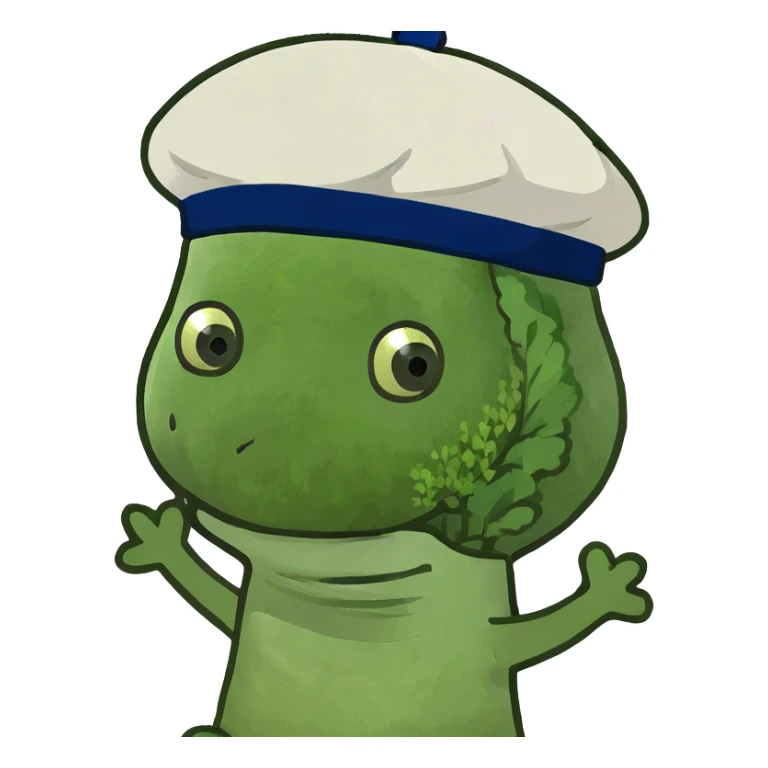 A baby broccoli not wearing a diaper sticker