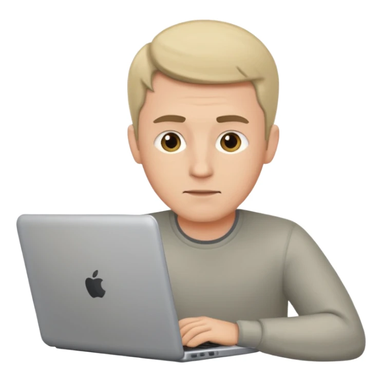 man with laptop sticker