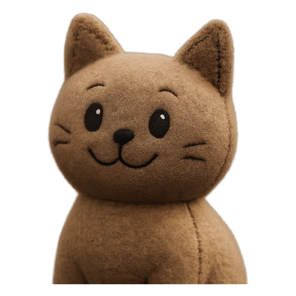 a smiling cat plush portrait, soft and cuddly sticker