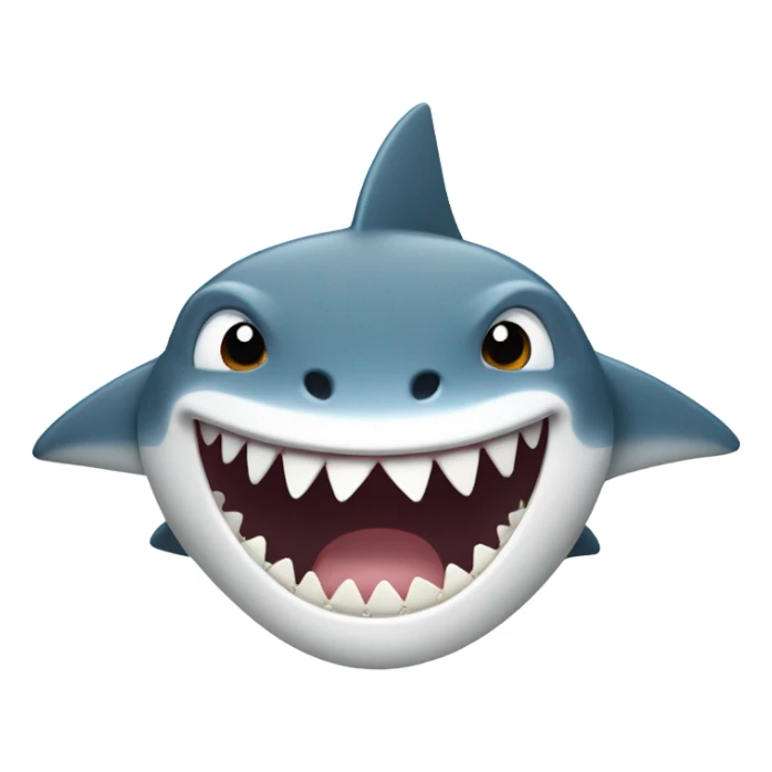 happy shark with h sticker