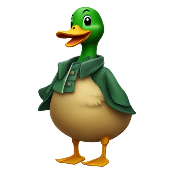 happy duck wearing coat sticker