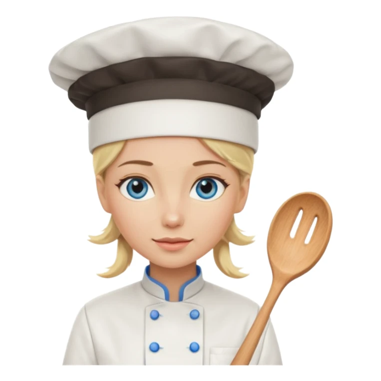 Blonde blue eyed female chef sticker
