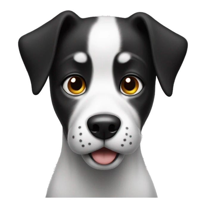 black and white dog begging  sticker