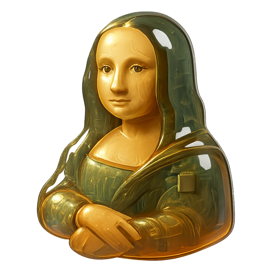 Mona Lisa electrocuted from all sides sticker