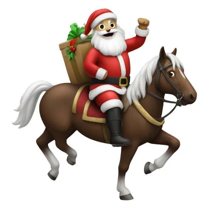 Santa on a horse sticker