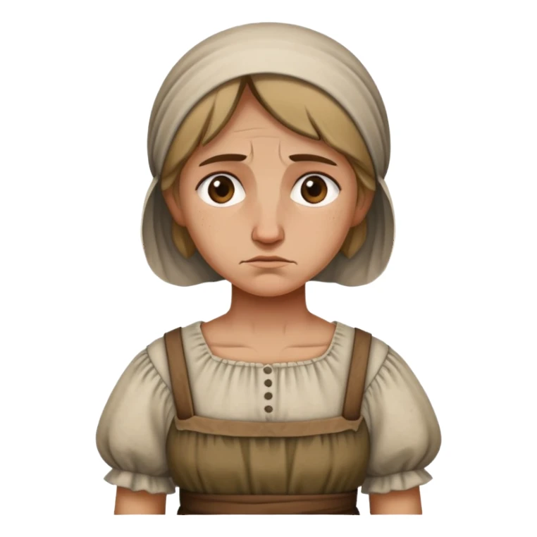 Peasant woman sad sticker