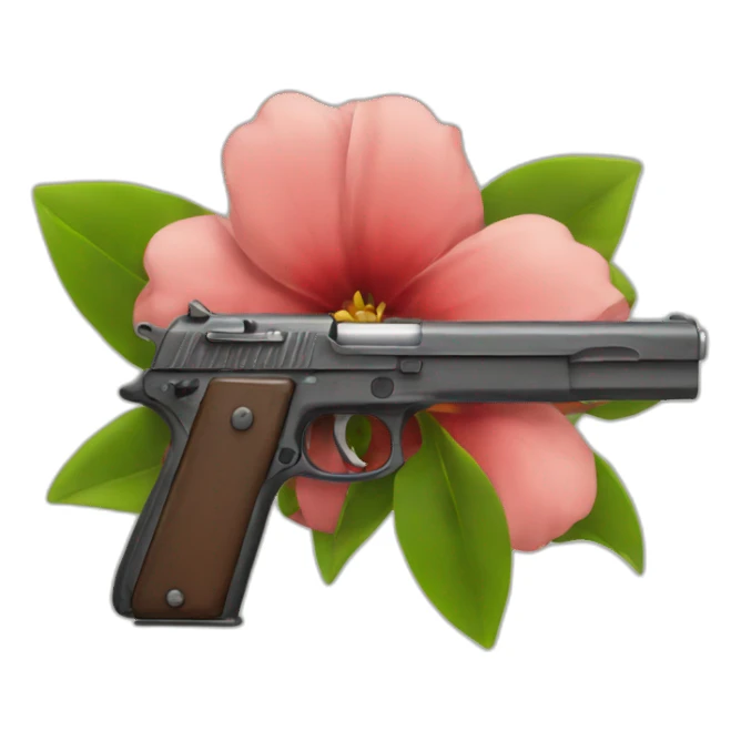 gun with a flower on the end sticker