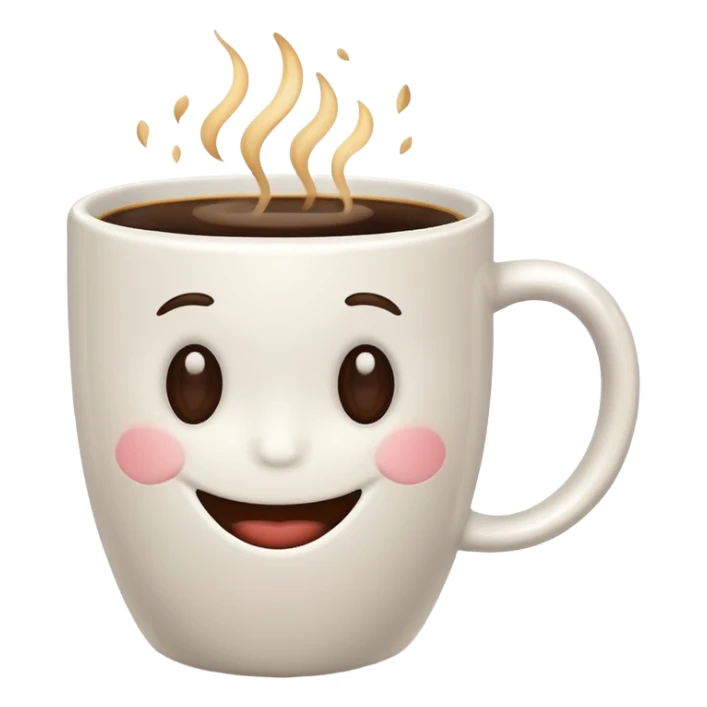 a coffee cup with a smile sticker