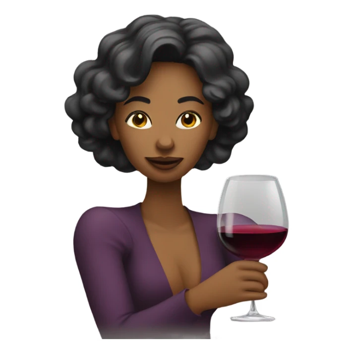 Lady drinking wine sticker