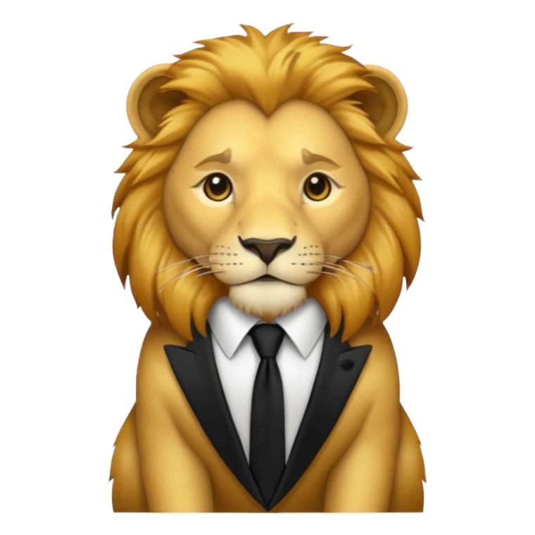 lion black tie sticker