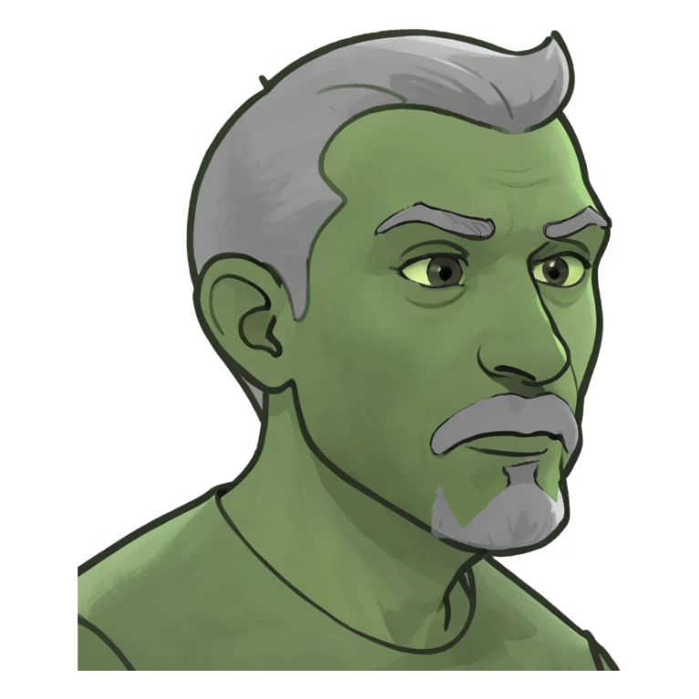 White man, grey goatee, listening  sticker