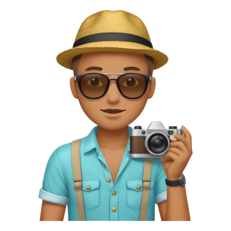 fotographer with summer clothes and sun glasses sticker